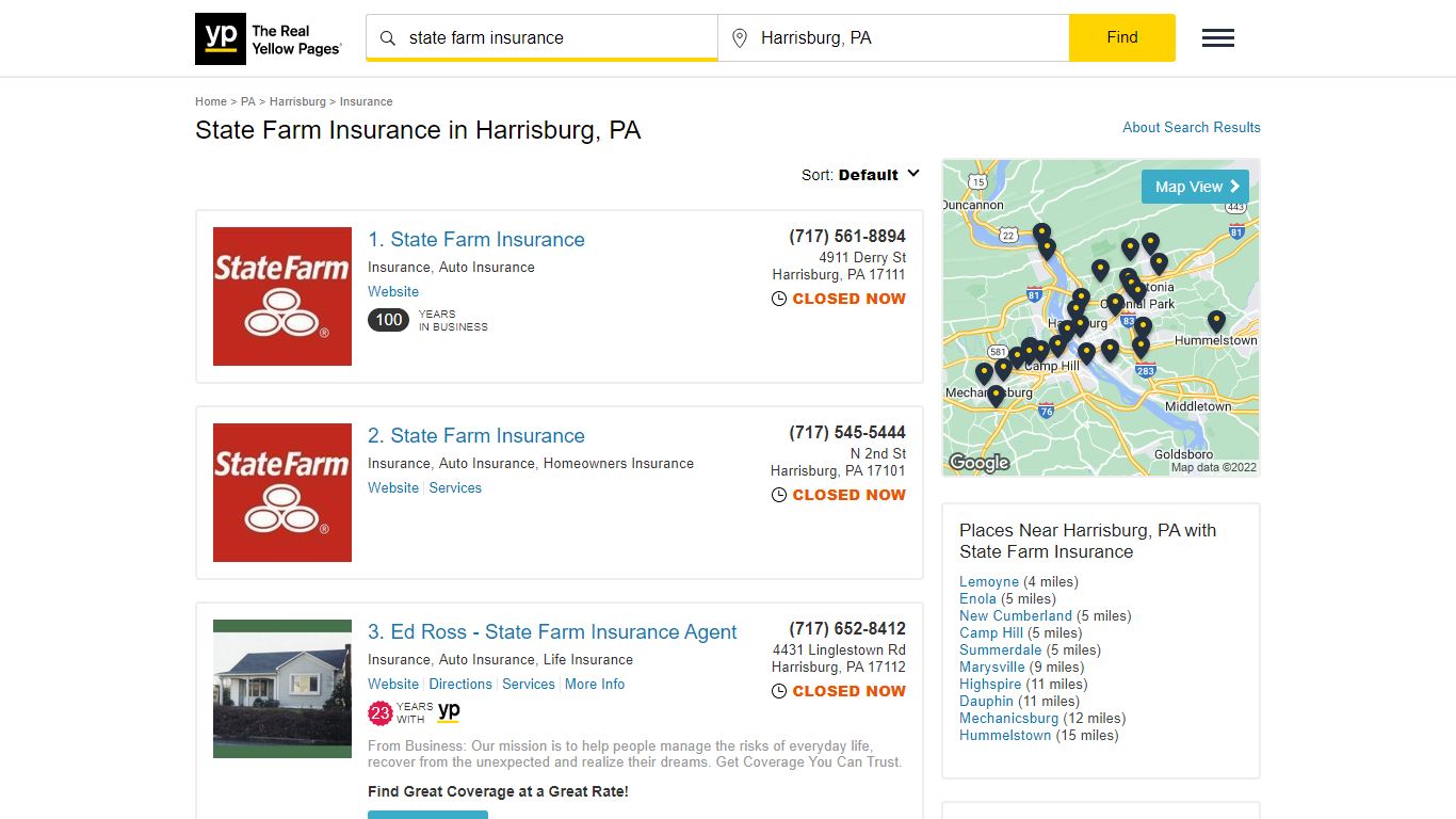 State Farm Insurance Locations & Hours Near Harrisburg, PA - YP.com